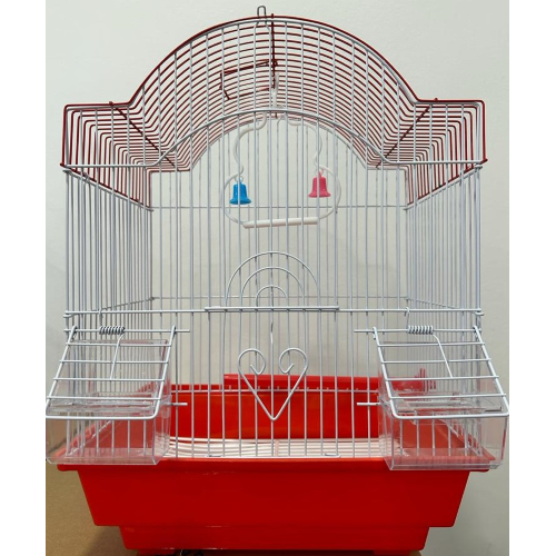 METAL BIRD CAGE A113 CM 28X38X21 - RED METAL BIRD CAGE A113 CM 28X38X21 - RED